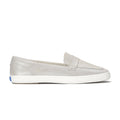 Womens Keds Square Toe Loafer Glitter Suede Pale Silver Sneakers