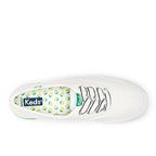 Women's The Platform Pique Stripe Canvas Sneaker White/Green