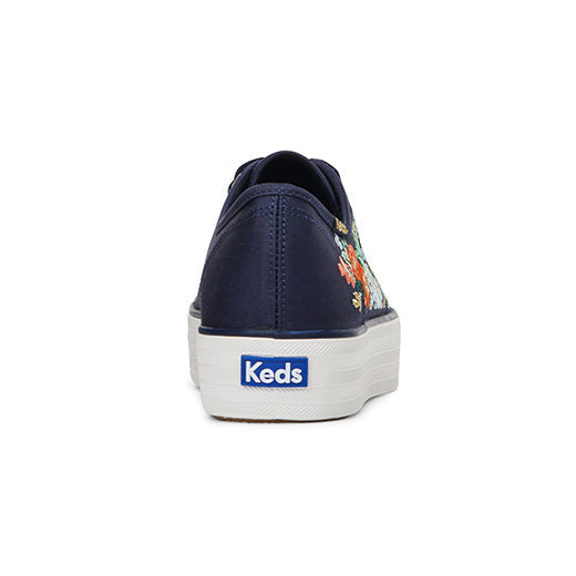 Women's Triple Kick RPC Vintage Blossom Embriodery Sneakers Navy