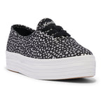 Keds Womens' Point Canvas Mini Dot Print Black/Silver
