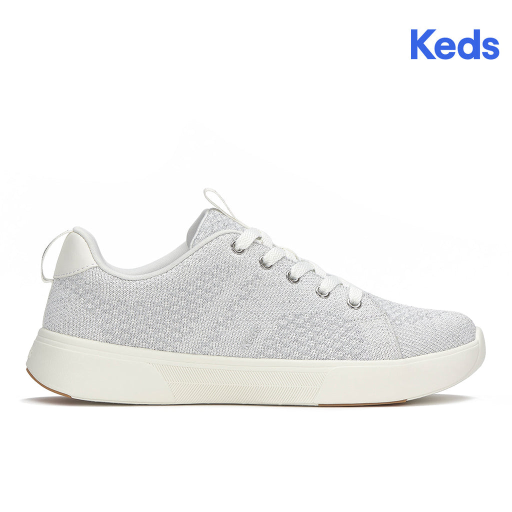 Keds Blisswalk Lace Metallic Eng Knit Snow White/Sliver