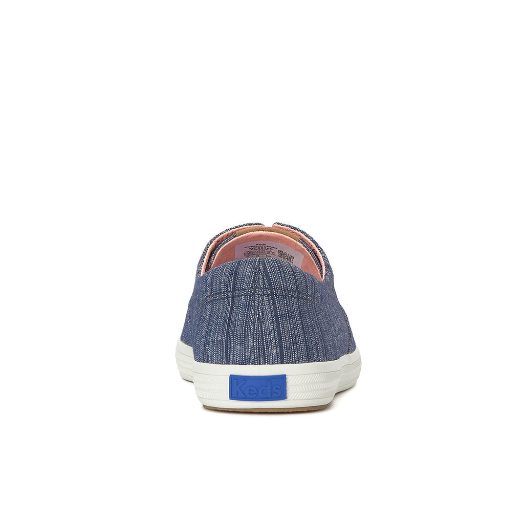 Women's Keds Champion Round Toe Slip Stripe Chambray Blue Sneaker