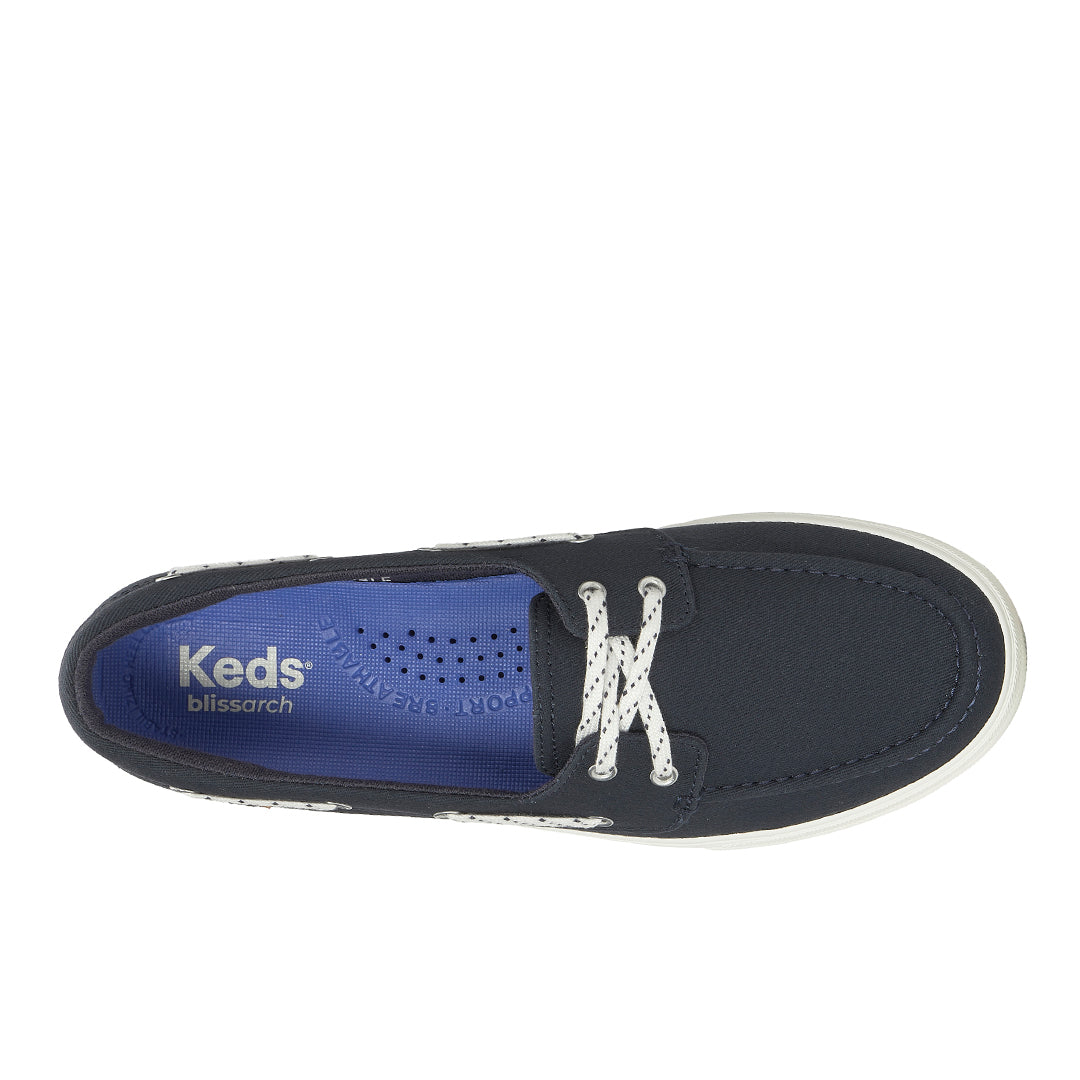 Women's Center III Boat Twill Navy Sneaker | Modern Casual Style