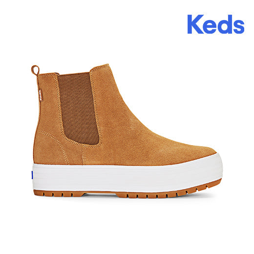 Women's The Platform Chelsea Lug Suede Sneaker Brown