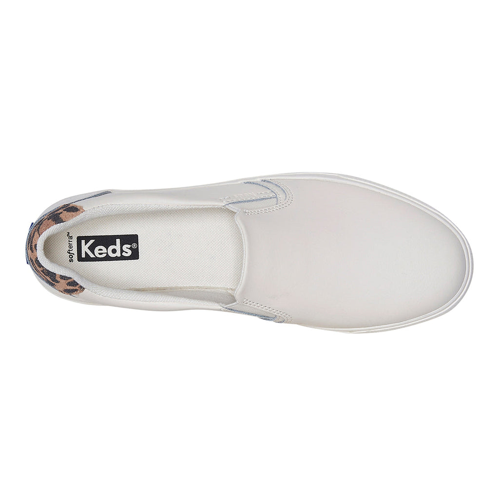 Women's Pursuit Slip Leather Leo Sneaker White