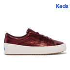 Keds Womens' Remi Embossed Leather Burgundy