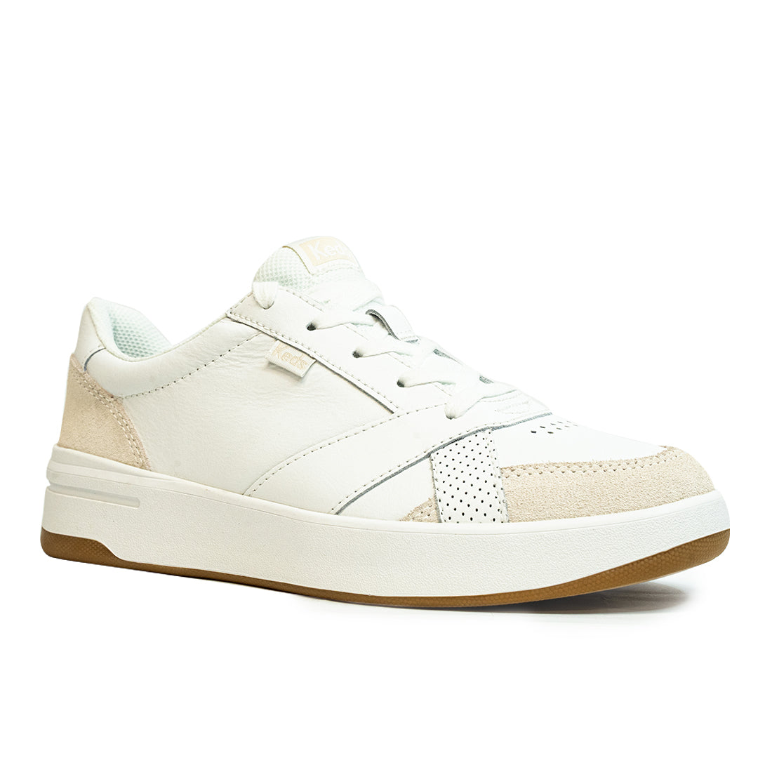 Keds Womens' The Court Leather Sneaker White/Gum