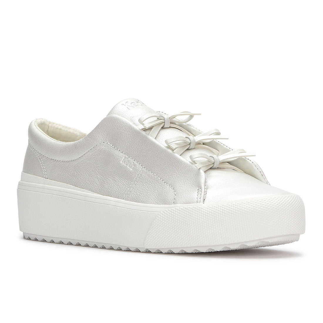 Women's Remi Mini Bow Leather Sneaker Pearlized White