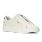 Keds Pursuit Zip Leather Metallic Heel Sneaker Snow White/Gold