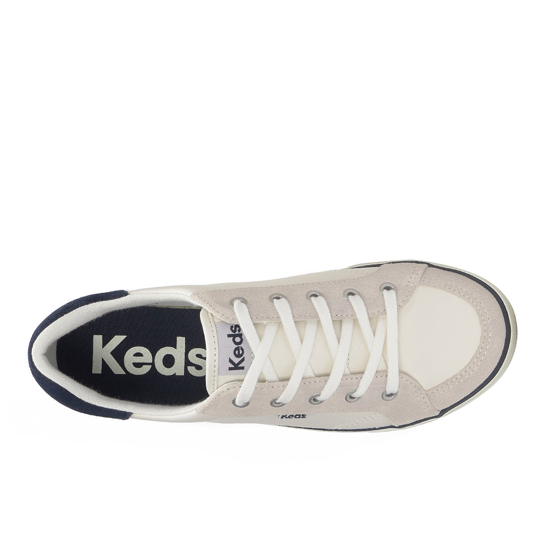 Women's Center III Leather/Suede Sneaker Snow White/Navy | Premium Casual Style