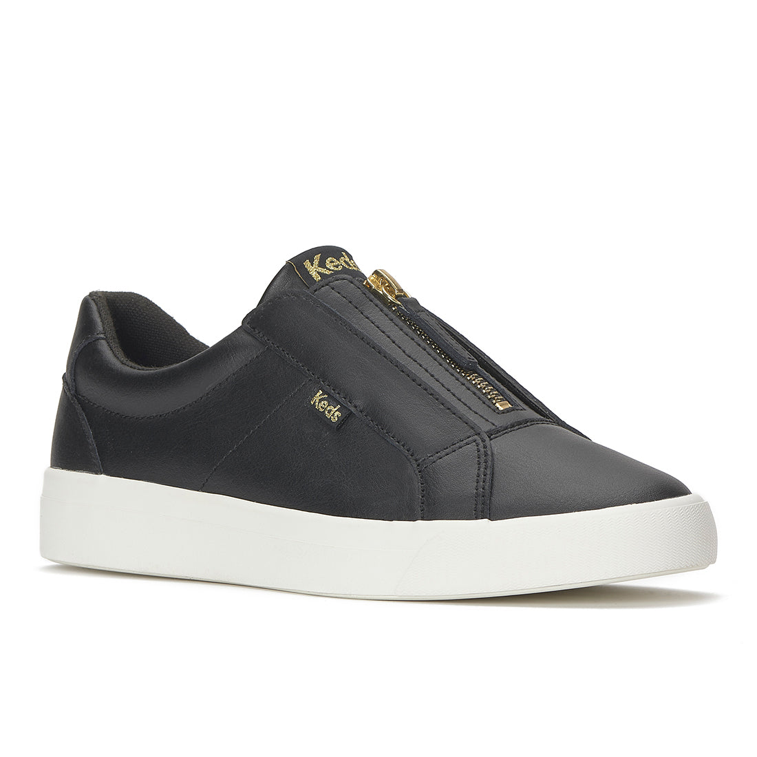 Keds Pursuit Zip Leather Sneaker Black