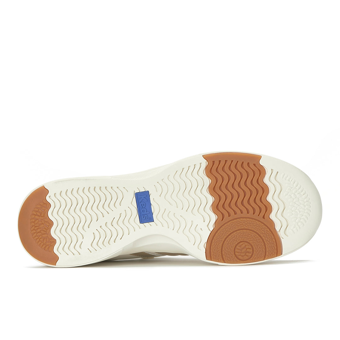 Women's Blisswalk Ubal Leather/Suede Snow White/Oatmeal/Gold Sneaker | Premium Casual Style