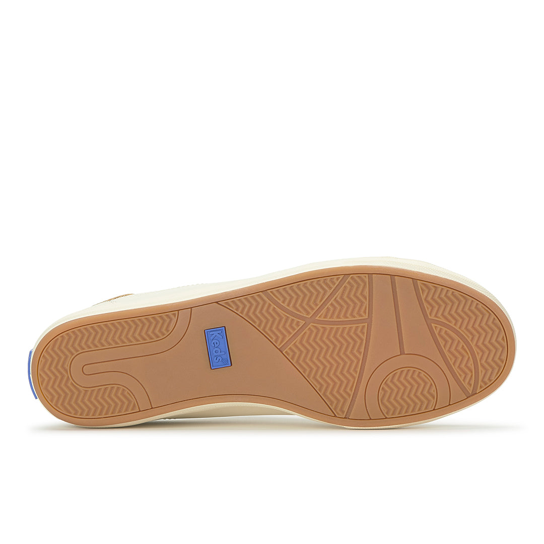 Women's Center III Leather Egret/Gold Sneaker | Premium Casual Style