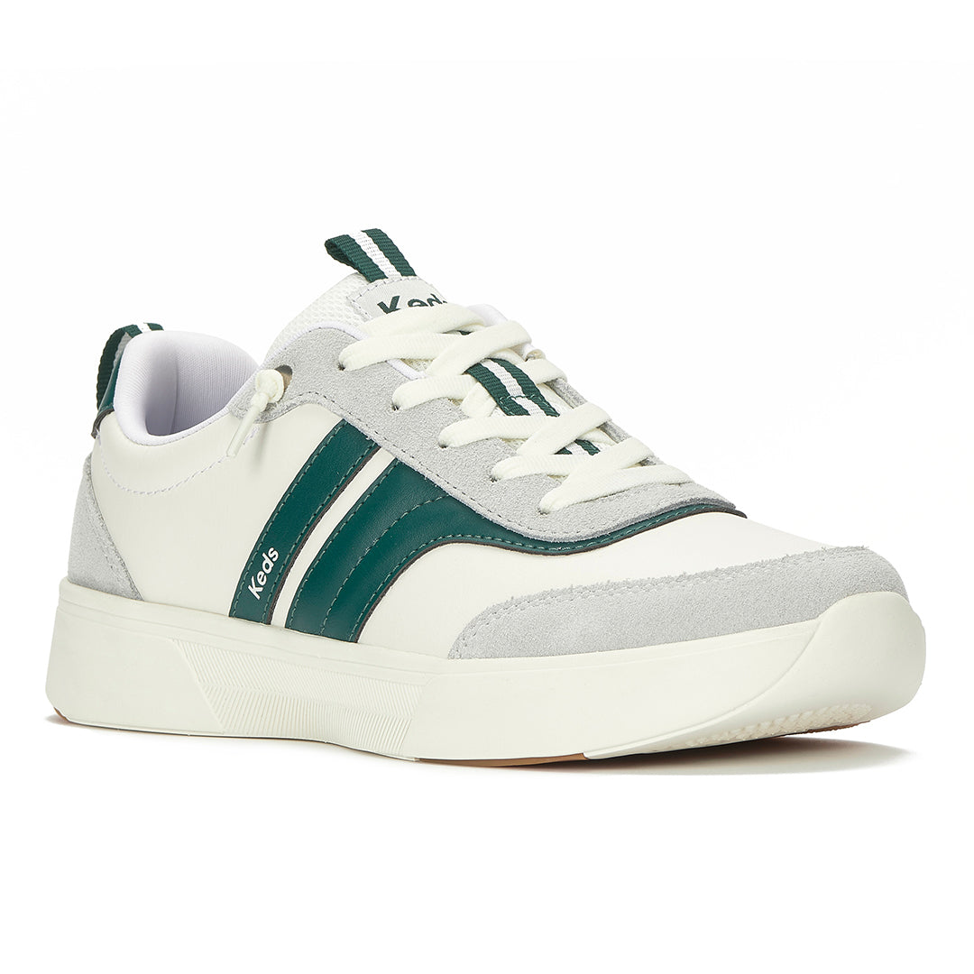 Women's Blisswalk Ubal Leather/Suede Snow White/Light Grey/Forest Green Sneaker