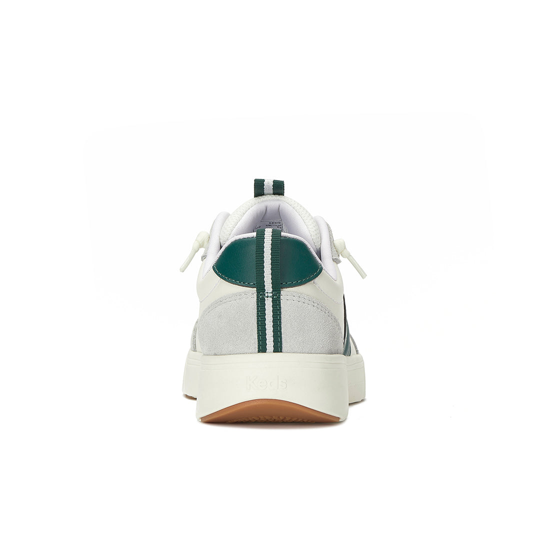 Women's Blisswalk Ubal Leather/Suede Snow White/Light Grey/Forest Green Sneaker | Premium Casual Style