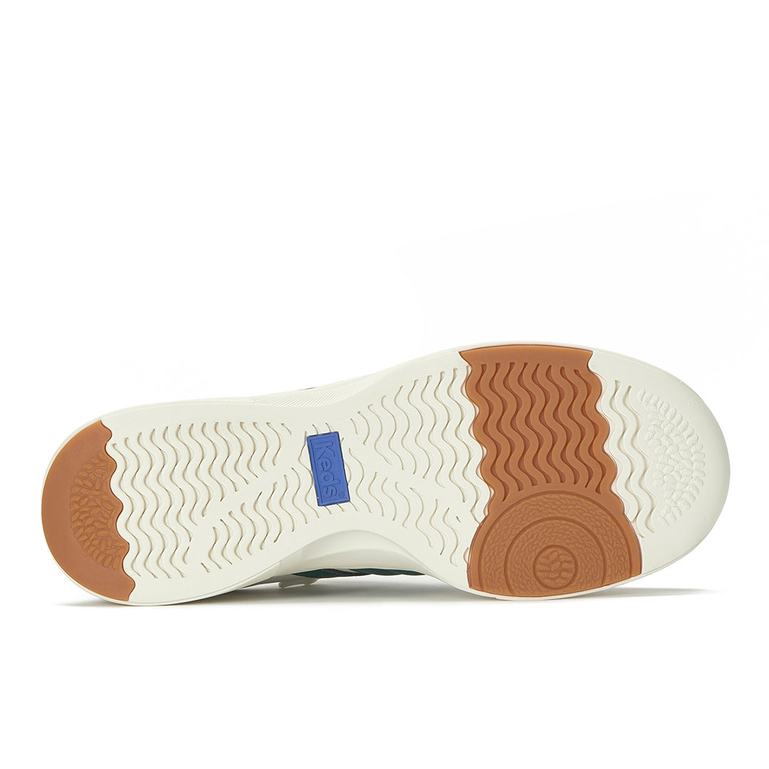 Women's Blisswalk Ubal Leather/Suede Snow White/Light Grey/Forest Green Sneaker | Premium Casual Style