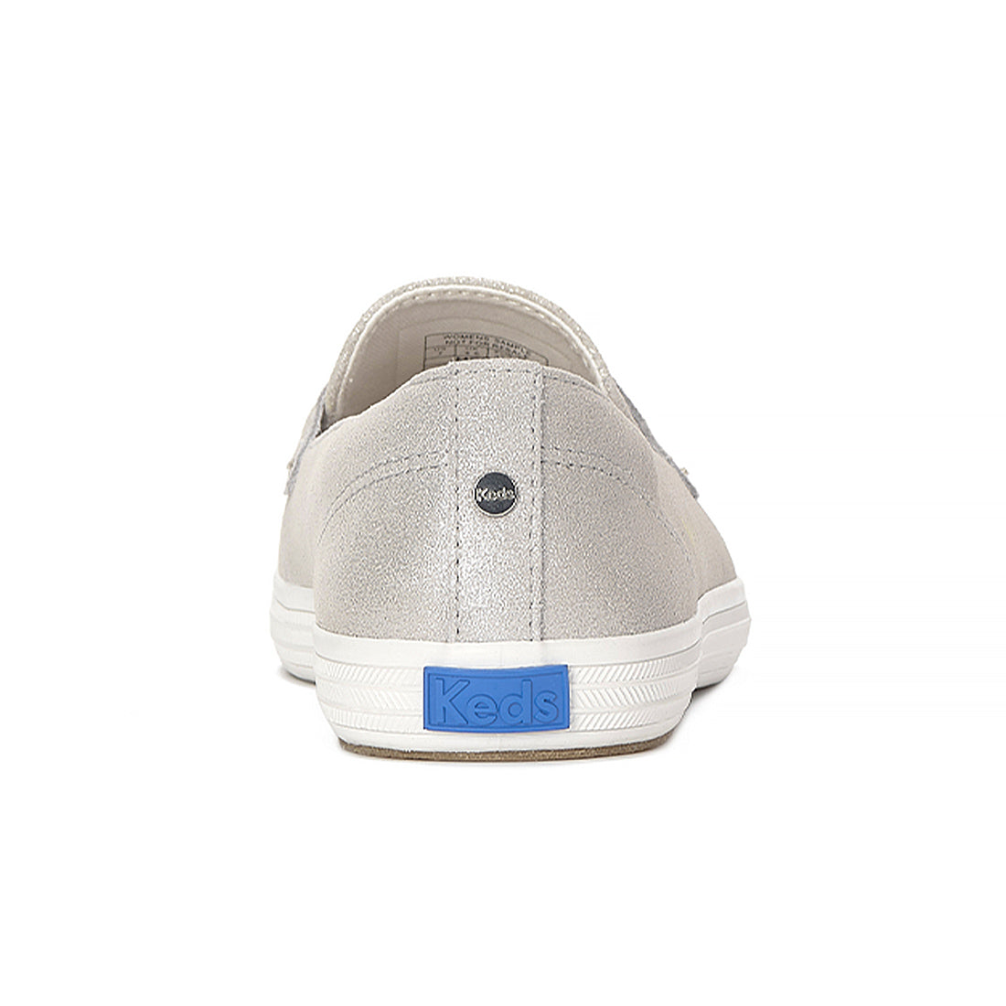 Womens Keds Square Toe Loafer Glitter Suede Pale Silver Sneakers